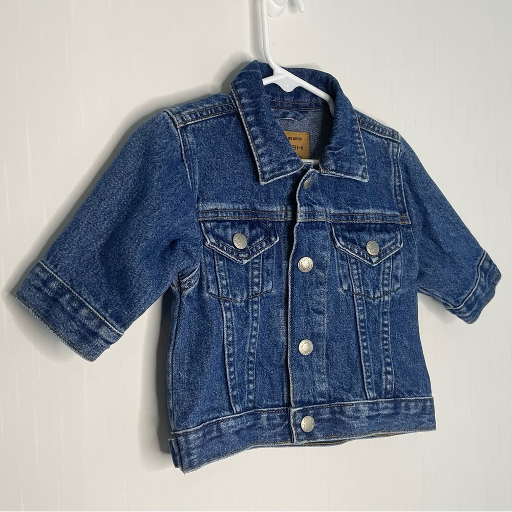 Vintage Oshkosh Baby Jean Jacket Classic Cotton Denim Unisex 3-6M - Picture 3 of 15